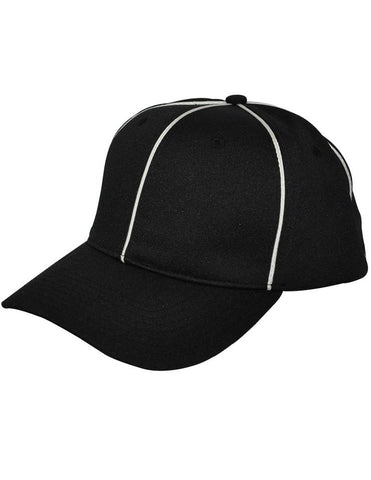 HT100-10325-Smitty Black w/ White Piping Flex Fit Football Hat