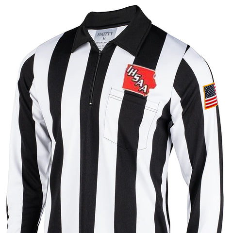 USA138IA-10396-Iowa IHSAA Logo Dye Sublimated Long Sleeve Football Shirt
