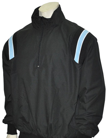 BBS320 BLK/PB -Smitty Long Sleeve Microfiber Shell Pullover Jacket w/ Half Zipper